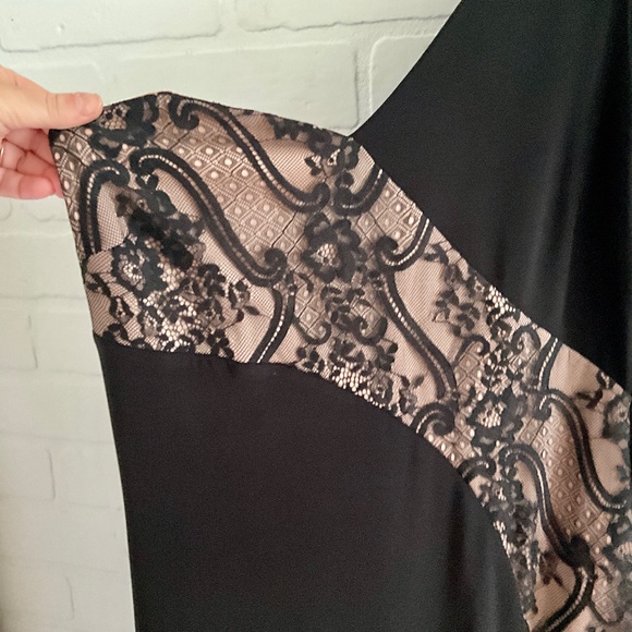 Mystic L.A. Sexy Gown One shoulder Lace Maxi Black dress Size L - Picture 15 of 16